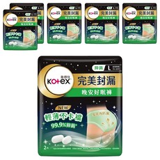 Kotex 靠得住 抑菌好眠褲 褲型衛生棉, L(腰圍28~40吋), 2件, 6包