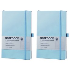 綁帶筆記本a5, 淺藍色, 2本