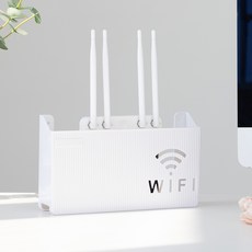 COLNSE 肯升 Make Mine 免鑽孔路由器機上盒壁掛式WiFi收納盒電線整理盒, 1個, 白色