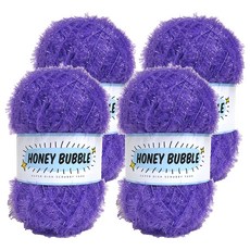 니뜨 허니 버블 수세미실 90g, 4개, 20바이올렛