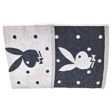 PLAYBOY 閃爍星空毛巾 33*76公分 100%棉 台灣製, 黑色 + 白色, 2條