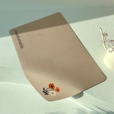 Purple Living 花朵可水洗矽藻土地墊 40 x 60 cm, 小花米色, 1個