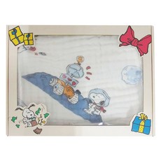 PEANUTS 史努比 泡泡浴巾 105 x 110cm, 太空之旅 白色, 1個