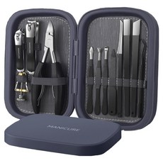 SC優選 不鏽鋼指甲剪刀嵌甲修腳工具 酷黑色 12件套, 1組