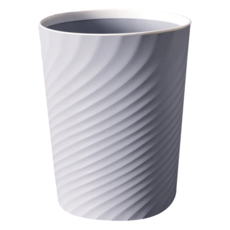 台灣 Life plus 北歐ins風 創意時尚波紋壓圈無蓋垃圾桶 390g 12L, 質感灰, 1個