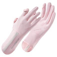 bebehome 涼感透氣冰絲防曬騎行手套 一字款, 粉色