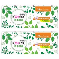 Kotex 靠得住 草本抑菌 微米慕斯表層 日用量少衛生棉, 19cm, 39片, 2組