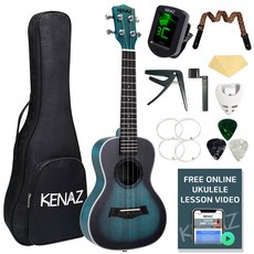 케나즈 우쿨렐레 KU75C GBL + 구성품 12종 세트, 콘서트, 1개