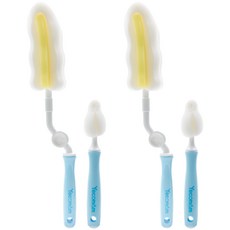 Yecomam 拼色海綿奶瓶刷+奶嘴刷組, 2組, 混色