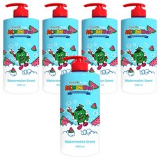 Funny Pia Kids 3合1洗潤髮沐浴乳 西瓜香, 1L, 5瓶