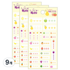 Petit 姓名貼紙 DA5357-F, 水果, 9個