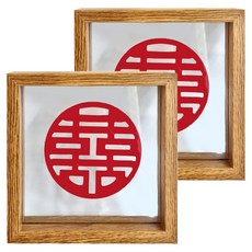 A-ONE 匯旺 木質雙層玻璃相框 正方形, 2個