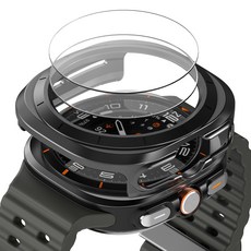 NUART Galaxy Watch Ultra 相容保護殼 + 螢幕保護貼 47mm 2入, 黑色, 1套