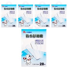 利聯醫技 防水透氣繃 7.2*1.9cm, 28片, 5盒