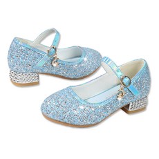 BEBEMARU 女童亮粉繫帶中跟鞋 9847號