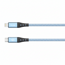 HODA 好貼 W3 USB-C-LIGHTNING 磁吸收納編織快充線 USB2.0 27W, 1.2m, 藍色, 1條