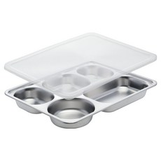 Sisem 深不鏽鋼蓋餐盤, 銀色