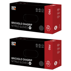 BRICKGLO DIAGRIP PRO 專業丁腈手套, 黑色, 2個, 中( M)