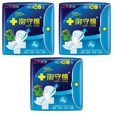 康乃馨 夜用極長御守棉 涼感, 40cm, 6片, 3包