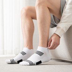 노크노크 남성용 데일리 스포츠 양말, 화이트, 2개