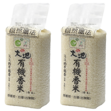 池上多力米 池上大地 有機香白米 MOA自然農法 台灣台東縣產 高雄147, 1.5公斤, 2包, CNS一等