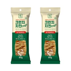 브리더랩 강아지 크런치 치킨 칩, 혼합맛(닭가슴살/김), 80g, 2개