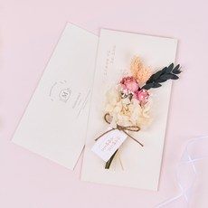 MUNID 優雅花朵信封 + 信紙組, 粉紅玫瑰