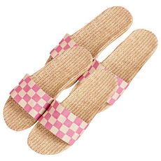 THE ZAKKA 亞麻格紋客廳鞋, 粉色, 2組