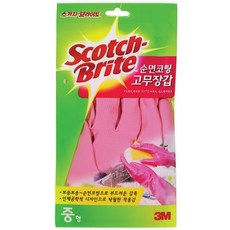 스카치브라이트 면코팅 짧은 패키지 고무장갑, 1개, 중(M)