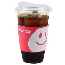 Inp PET 冰杯 92mm 420ml 杯身 + 直飲杯蓋 + 微笑粉紅杯套 套組, 100套