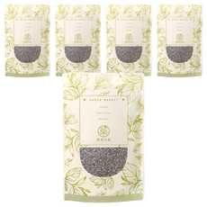 GreenMarket 菓青市集 輕纖奇亞籽 500g/包 高纖飽足感 Omega-3 無麩質, 5包