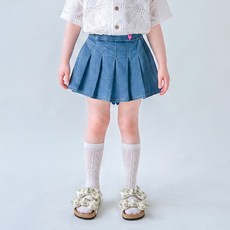Walton Kids 兒童百褶夏季牛仔褲裙