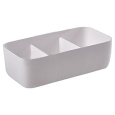 Life+ 多功能可堆疊分隔衣物收納盒 3格, 27 x 13.5 x 8cm, 灰色, 1組