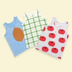 Uni FRIend 男童款格紋水果圖案背心 3件組