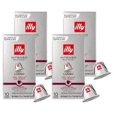 일리 네스프레소 캡슐커피 볼드 로스트 인텐소 룽고 그라운드, 5.7g, 10개입, 4개