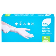 EZ'n 丁腈手套 3.5g 200入, 白色, 中( M), 1盒