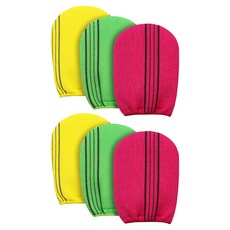 Cozywell 搓澡手套 沐浴巾, 2套, 紅色 + 綠色 + 黃色, 3入