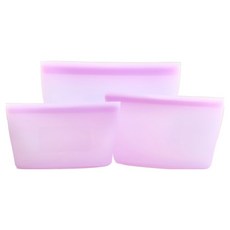 Le made Fresh 三重鎖定矽膠保鮮袋 680ml S+1000ml M+2000ml L, 1套, 薰衣草