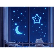 Jutem 天花板夜光星星貼紙 YG-236 2入 星星與月亮