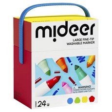 mideer 可水洗大錐頭水彩筆 MD1550 3歲以上適用, 24色, 1盒