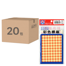 WL-203O 彩色標籤 橘, 432張, 20包