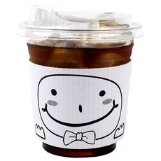Inp PET 冰杯 92mm 360ml 杯身 + 飲用杯蓋 + GgoriOdeu 繪圖杯套 隨機出貨套組, 100套