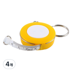 Bakojel 鑰匙圈便攜式迷你捲尺 黃色, 4個, 150cm