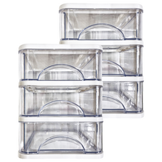 白色戀人 飾品收納抽屜式收納盒 三層, 透明抽屜, 堅固材質, 承重力強, PP材質, 2個