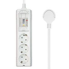 One Stop 零間隙扁平超薄高容量漏電斷路延長線 3孔, 1個, 白色, 0.5m