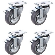 T-REX CASTER 旋轉型煞車低噪音腳輪 130 x 64 x 95mm, 4個, 灰色