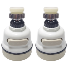 新多多小舖 三段式增壓氣泡頭 2個一組 增壓節水 安裝簡便, 8.3cm, 白色