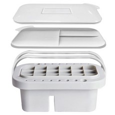 YOUNGART 3層式水彩筆架調色盤, 灰色