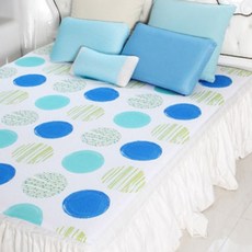 [라인하우스] 매트리스+써클도트커버-10T킹(K), 화이트+블루