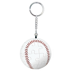 HUNDRED PICTURES 百耘圖 棒球立體球型 拼圖鑰匙圈 24片, 棒球 白色, 1入